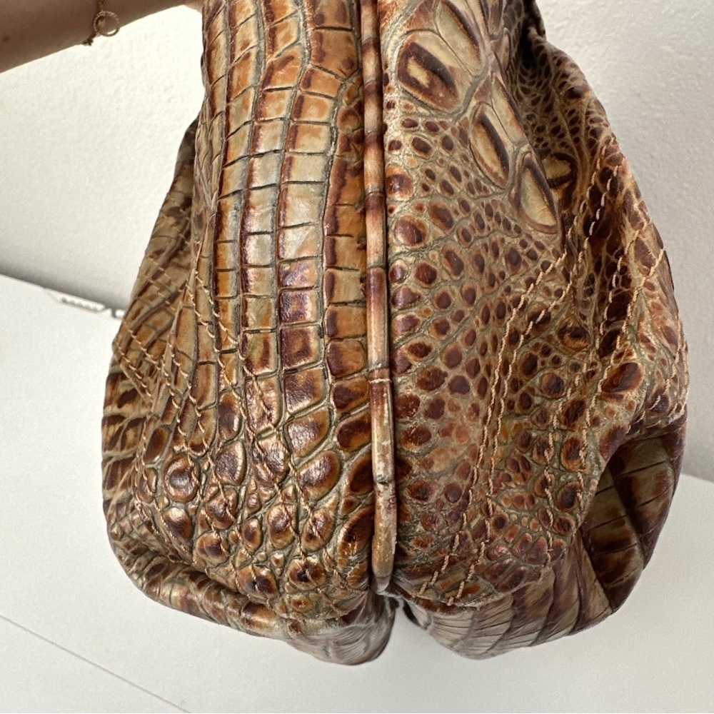 FENDI Bag Spy Bag Brown Caiman Embossed Shoulder Purse Limited Edition - Picture 10 of 16